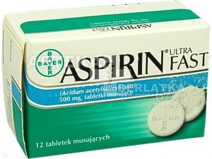 Aspirin Fast przeciw migrenowa 500 mg 12 tabletek musujących