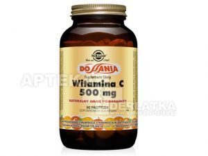 SOLGAR Witamina C 500 mg POMARAŃCZA x 90 pastylek do ssania
